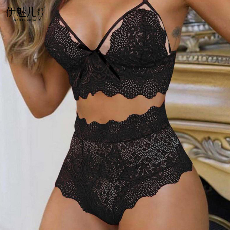 Sexy lingerie women's large size lace bra set backless vest sexy underwear bra set