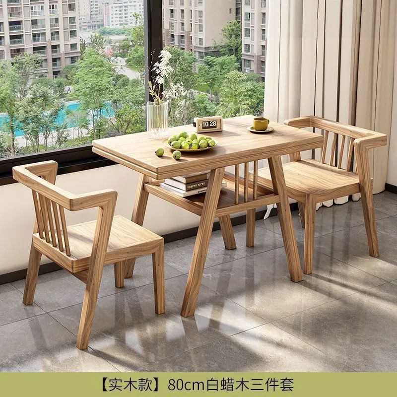 Todo balcón de madera sólida pequeña mesa de té balcón mesas y sillas plegables mesas de escritorio domésticas pequeñas mesas de té mesas de comedor telescópicas