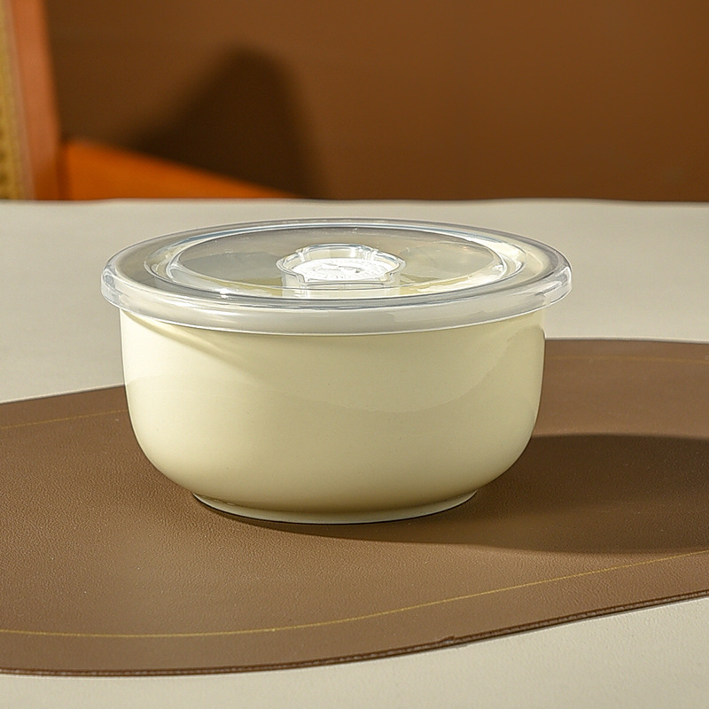 Cuencos de cerámica de tres piezas con cubierta de caja de preservación de microondas sellado de bento para estudiantes de almuerzo de oso grande