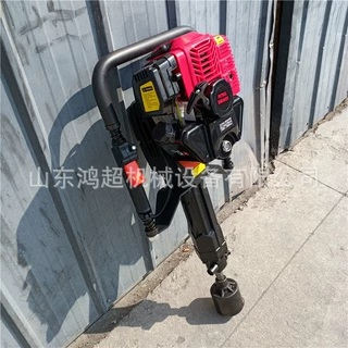 铁路护栏立杆打桩机 汽油手持栽桩机125型植桩机