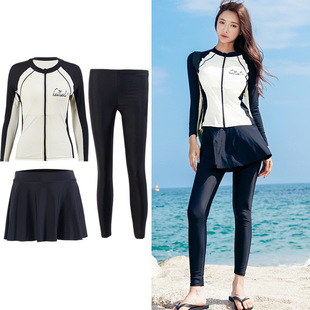 Wetsuit Split Swimsuit Women's Professional Full-Body Sun Protection Quick-Drying Long-Sleeved Pants Large Size Snorkeling Girl Surfing Suit