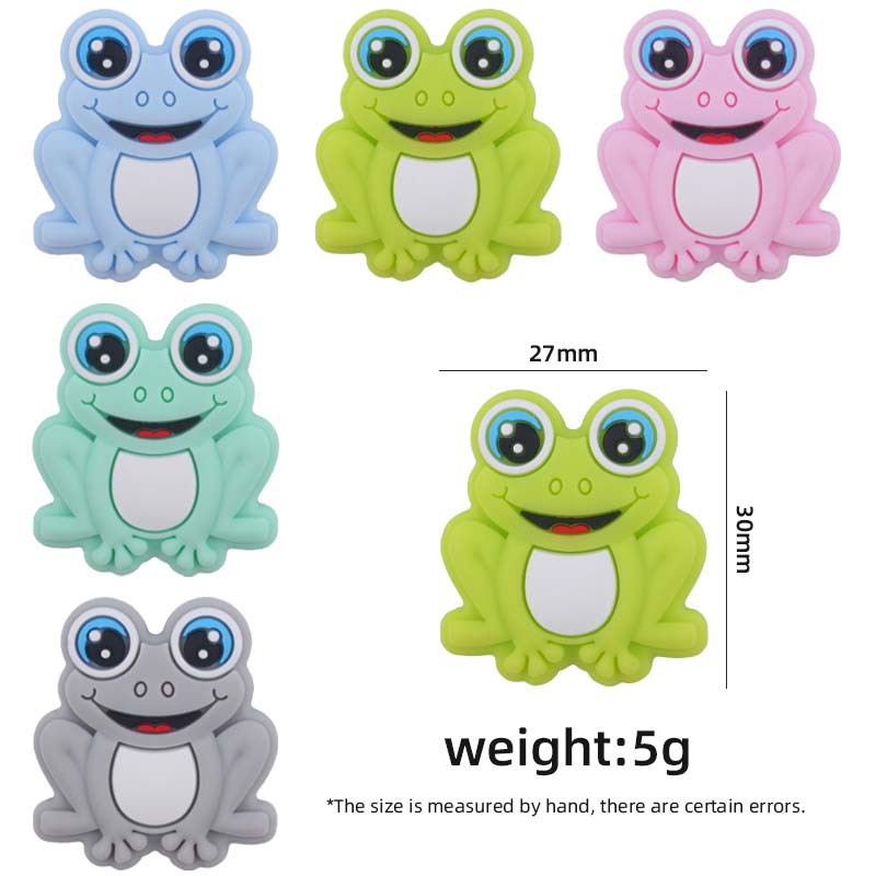 Bebé suministros de dibujos animados animal de silicona rana mordedor creativo DIY bebé molar chupete cadena anti-caída cadena accesorios