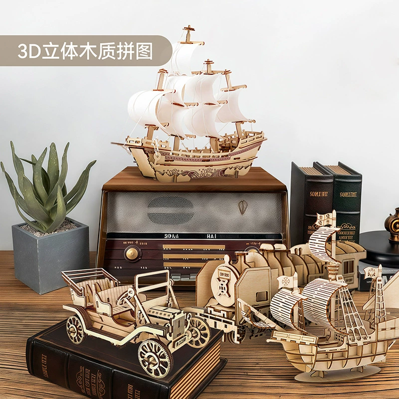 Деревянная 3D стерео модель головоломки DIY собранное здание игрушки транспортировка независимых зданий прямая продажа с фабрики