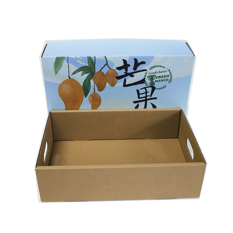 Mango 8 jin caja de regalo caja de frutas personalizada caja de regalo caja de cartón corrugado caja de entrega con puerta dura