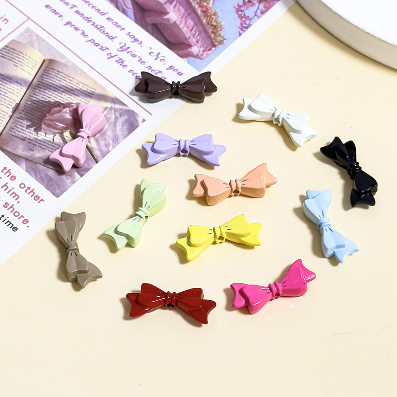 Alloy Colorful Paint Double-Layer Bow Spacer Beads Macron Spacer Beads Series DIY Alloy Mobile Phone Chain Bracelet Necklace Alloy Colorful Paint Double-Layer Bow Spacer Beads Macron Spacer Beads Series DIY Alloy Mobile Phone Chain Bracelet Necklace