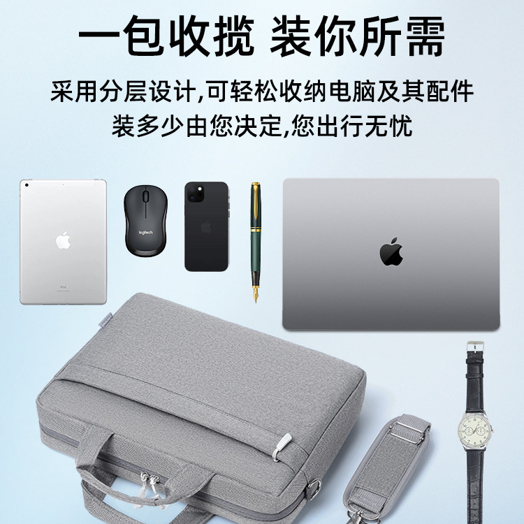 Laptop Bag for Huawei Dell HP Lenovo Portable Internal Pouch with Thickened Shockproof Shoulder Briefcase