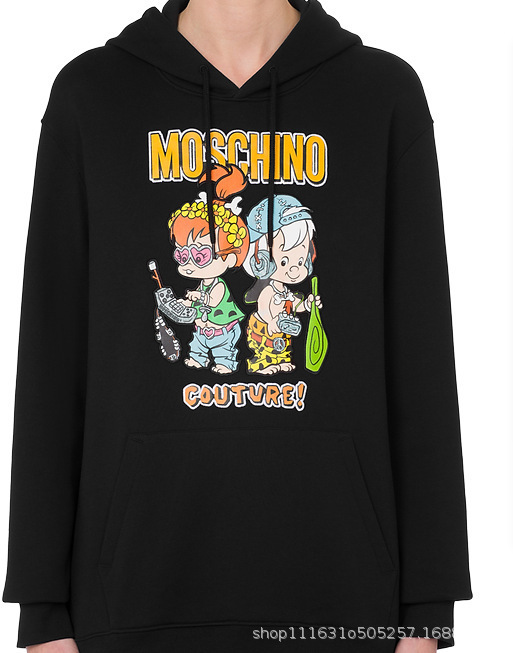 MOSCHINO MOSCHINO new autumn and winter teddy bear printed logo embroidered hooded sweater cotton-padded shirt for lovers MOSCHINO MOSCHINO new autumn and winter teddy bear printed logo embroidered hooded sweater cotton-padded shirt for lovers