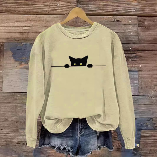 TEMU AliExpress Amazon Cross-border 2024 Autumn/Winter Loose Crew Neck Animal Print Hoodie 3D Print