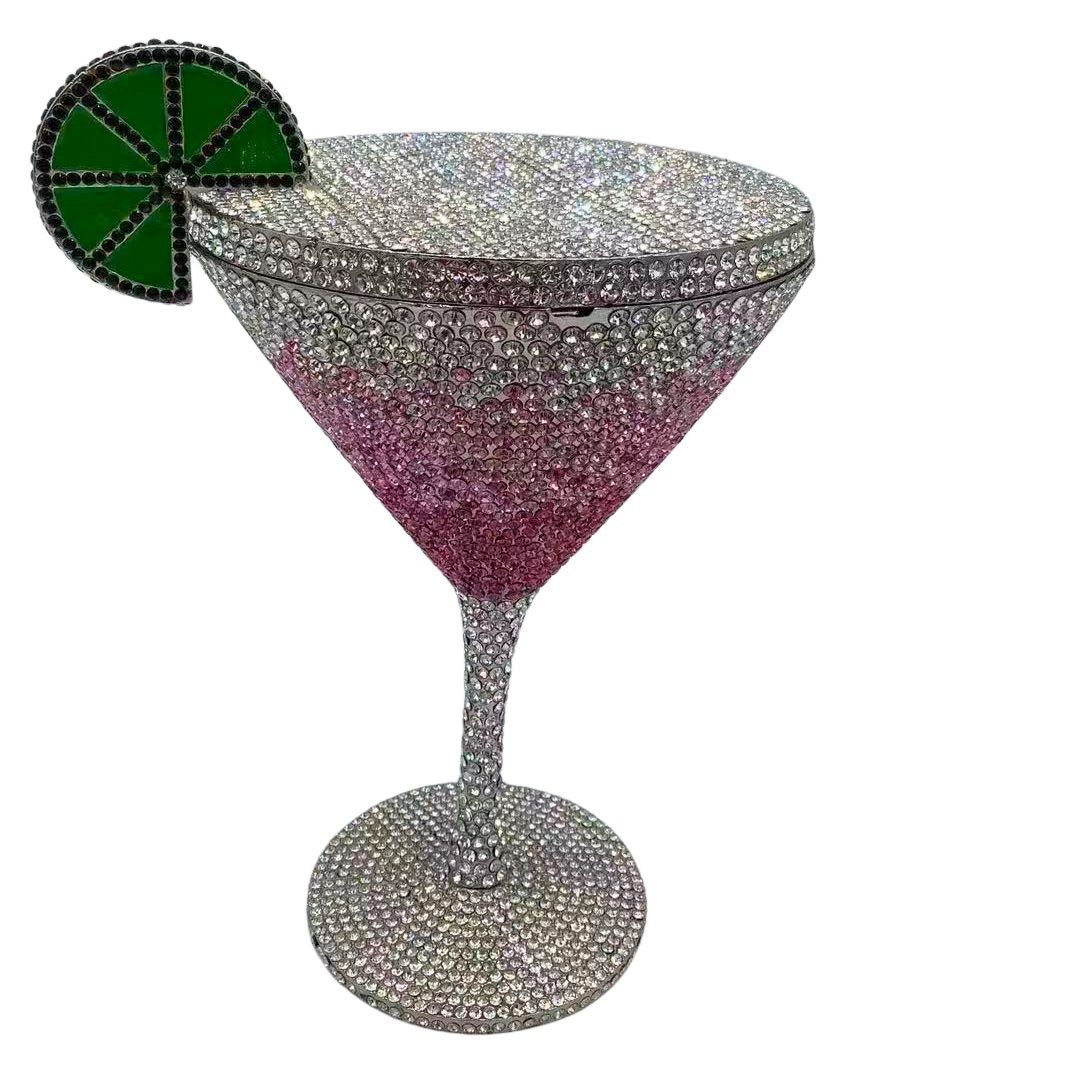 Bag de piedra Martini nuevo cóctel taza de pie alto diamante bolso de banquete bolso de mujer