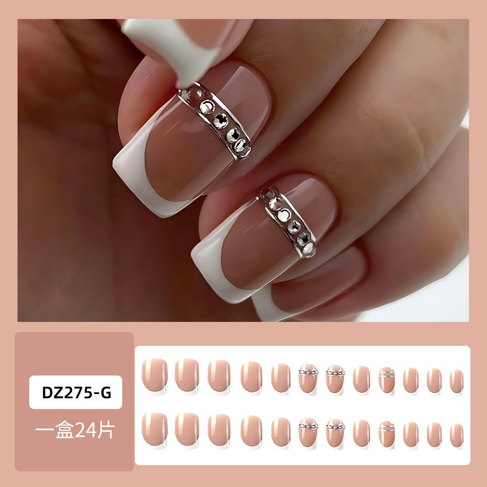 Venta caliente en Europa y América, parche de uñas dulce y fresco con incrustaciones de diamantes, uñas postizas de comercio exterior desmontables, piezas de uñas de uso transfronterizo terminadas image 38