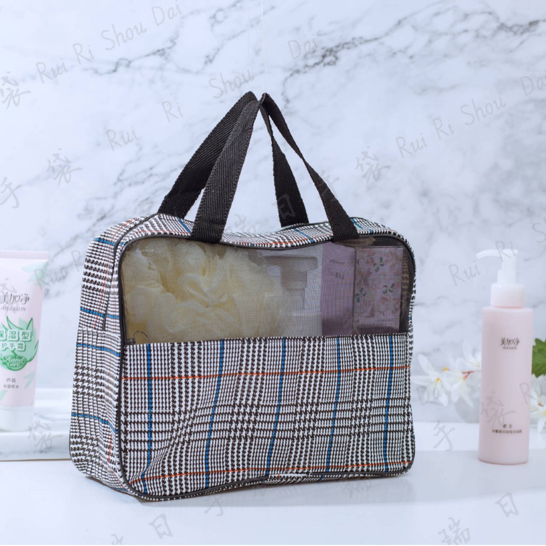 Suministro de puesto ins estilo viaje al aire libre bolsa de almacenamiento portátil PVC maquillaje baño lavado bolso suministro directo