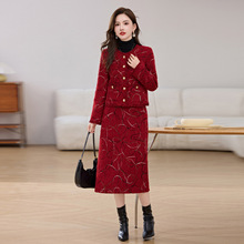 2025秋冬新款女洋气时尚减龄显瘦宽松百搭外套半裙两件套 LB9762