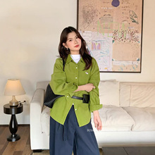 苏珊 2025秋季新款卡通可爱刺绣POLO领宽松长袖衬衫上衣女TW813