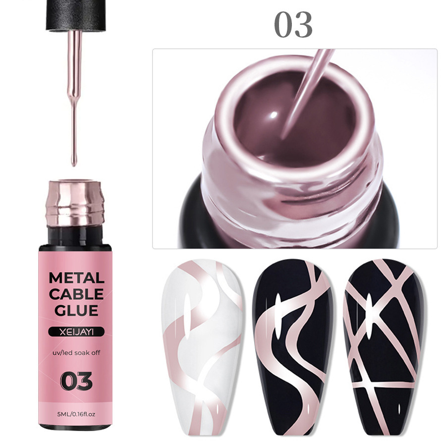 Pegamento de dibujo de uñas gancho borde pintado pegamento de metal de alta densidad fototerapia pegamento de dibujo de alambre para salón de uñas