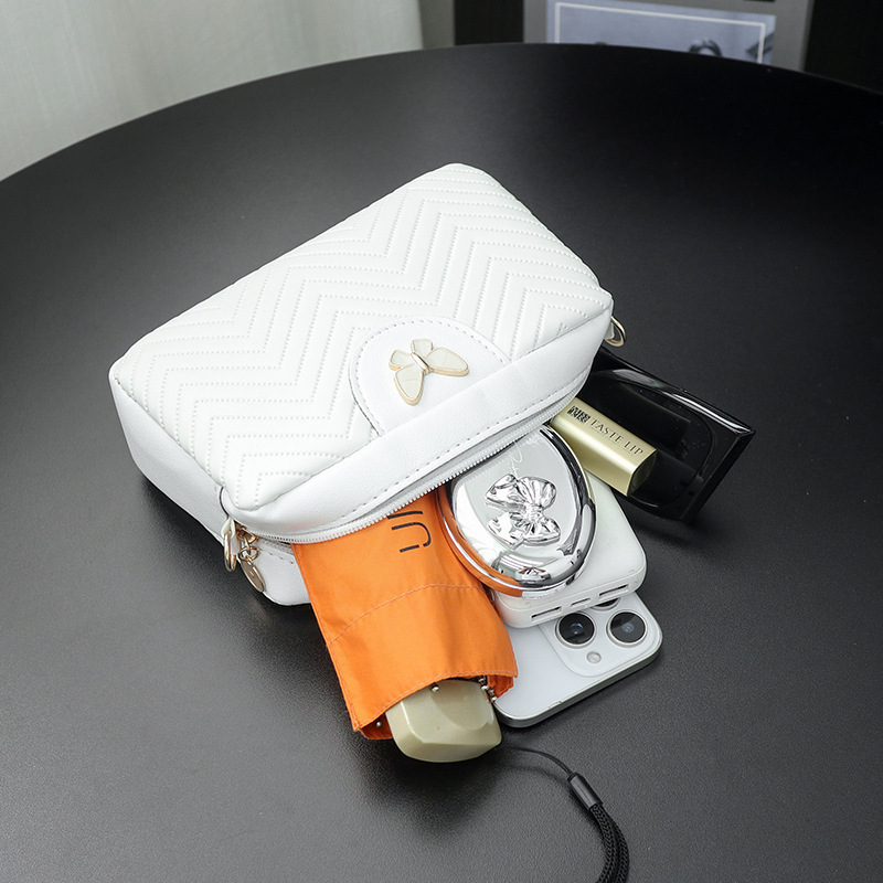 Bolso de mujer 2025 nuevo bordado ondulado mariposa decoración bolso de almohada cilíndrico bolso de hombro bolso regalo de moda image 2