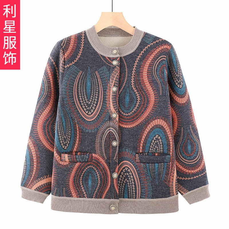 Женская зимняя одежда среднего и пожилого возраста, бабушкиное пальто, новая теплая одежда для мам на осень и зиму, одежда для пожилых дам, утолщенная на флисовой подкладке