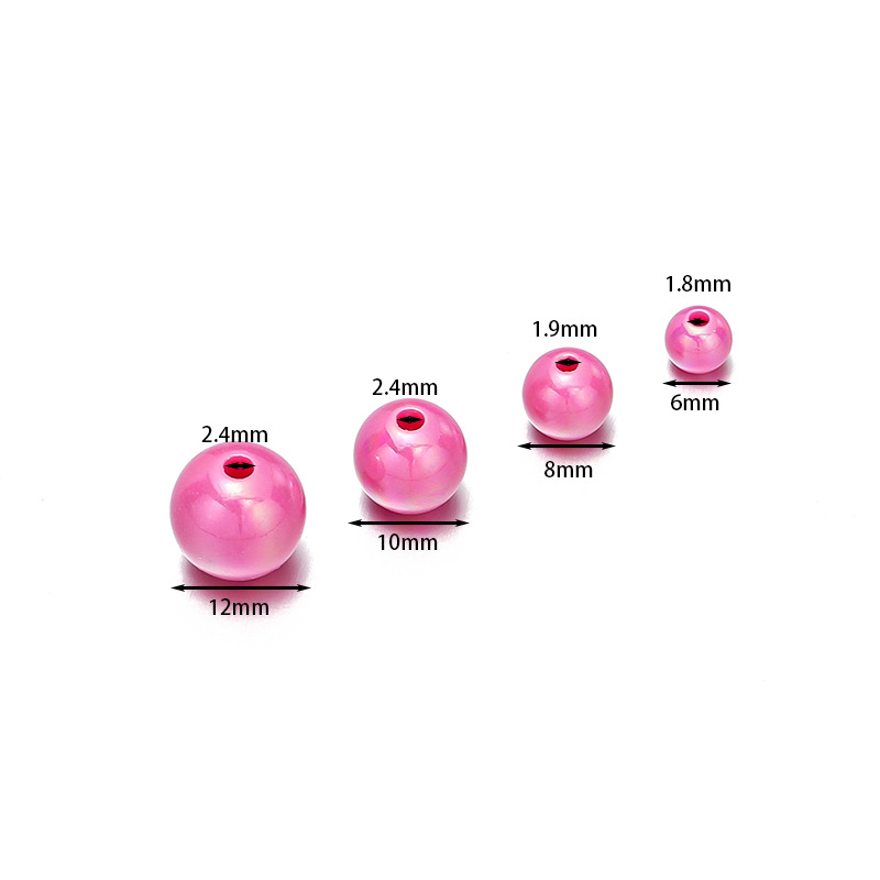 1 Set Diameter 10mm Diameter 6 Mm Diameter 8mm Hole 1~1.9mm Hole 2~2.9mm Arylic Round Polished Beads display picture 1