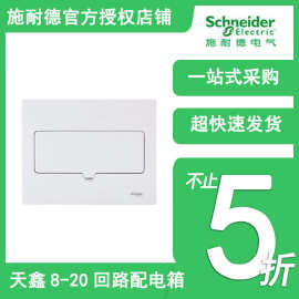 施耐德电气天鑫配电箱全金属暗装8~20回路强电箱布线箱 配电箱 白