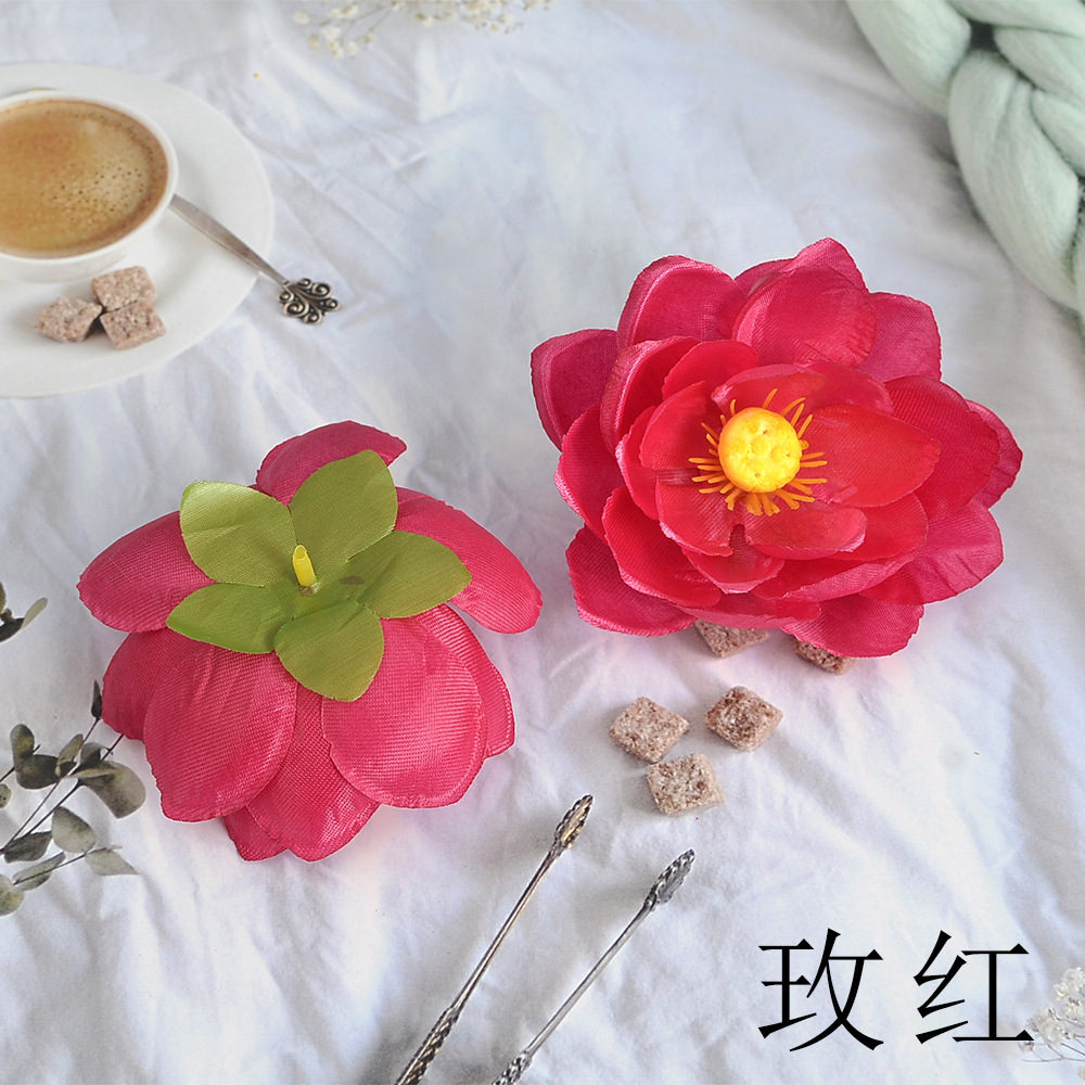 10cm 연꽃 머리 - 장미색