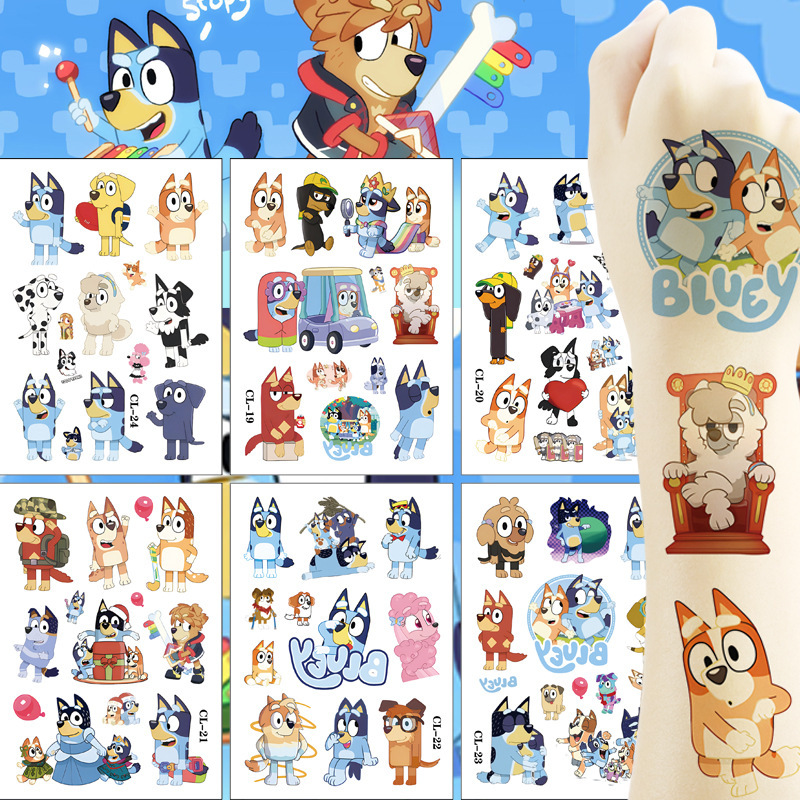 Little Blue Dog Children Tattoo Sticker Birthday Party Party Tattoo Sticker Water Transfer Disposable Tattoo Sticker Little Blue Dog Children Tattoo Sticker Birthday Party Party Tattoo Sticker Water Transfer Disposable Tattoo Sticker
