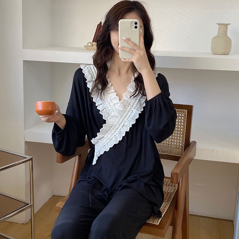 Spot 8677 new maternity clothes summer thin modal confinement clothes spring and autumn postpartum lactation large size pregnant women