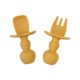 Free Shipping Cross-border Baby Short Handle Fork Spoon Supplementary Food Infant Training Spoon Children's Food Grade Silicone Fork Spoon