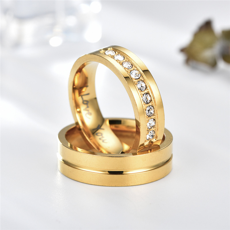 13, 5, 6 Ring Size Wholesale Jewelry Casual Simple Style Solid Color Titanium Steel Zircon Plating Inlay Rings