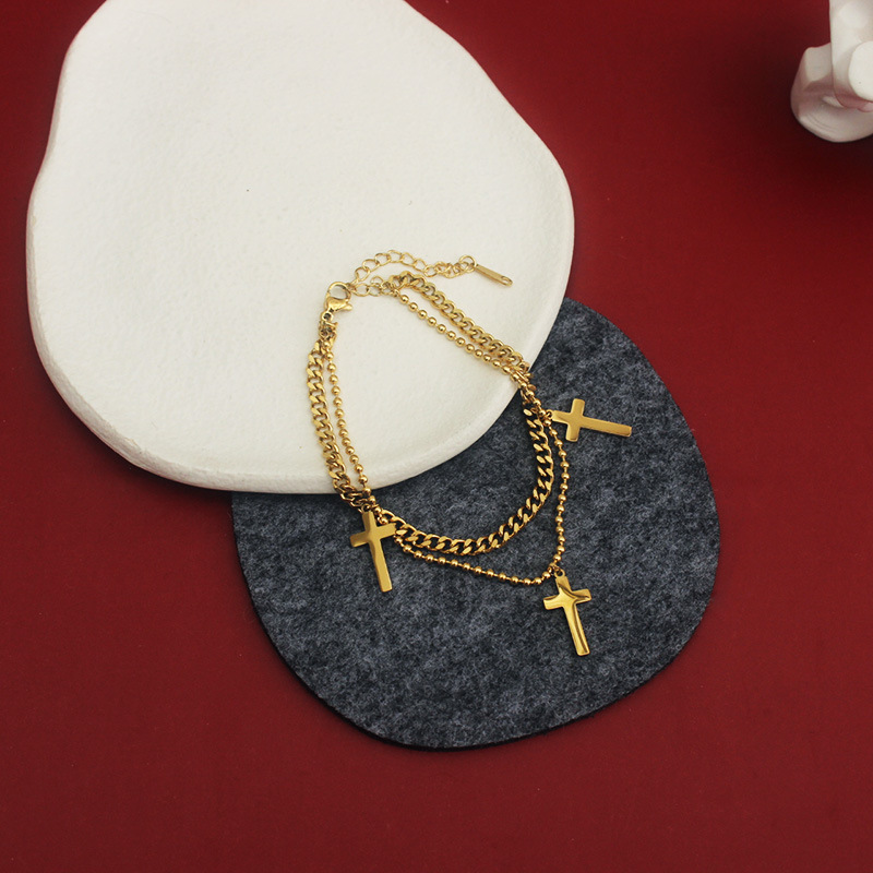 Ethnic Style Cross Titanium Steel Bracelets Necklace