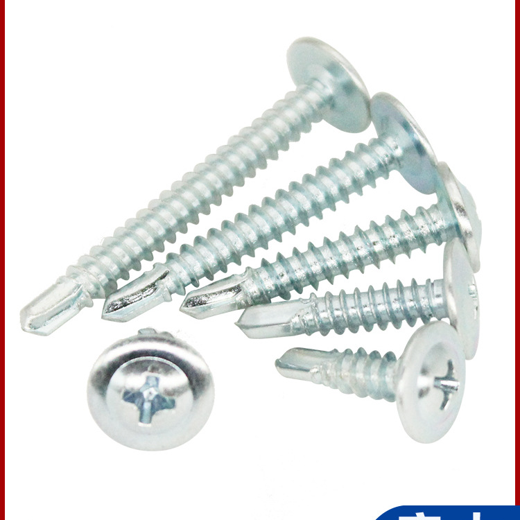 아연 도금 된 크로스 대형 플랫 헤드 와시 패드 드릴 테일 스크류 셀프 태핑 도브 테일 스크류 라운드 헤드 스크류 M4.2