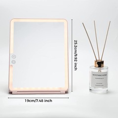 LED makeup mirror portable large-size beauty lighting mirror dormitory desktop foldable makeup mirror with lid and light foldable mirror