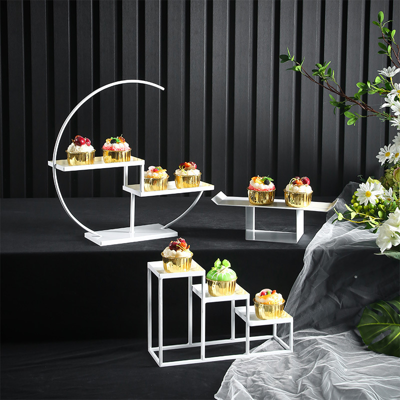 Tabla de postres de estilo europeo decoración estante de exhibición de postres de boda comida fría té descanso estante de pastel estante de mesa de té de la tarde estante de refresco image 19
