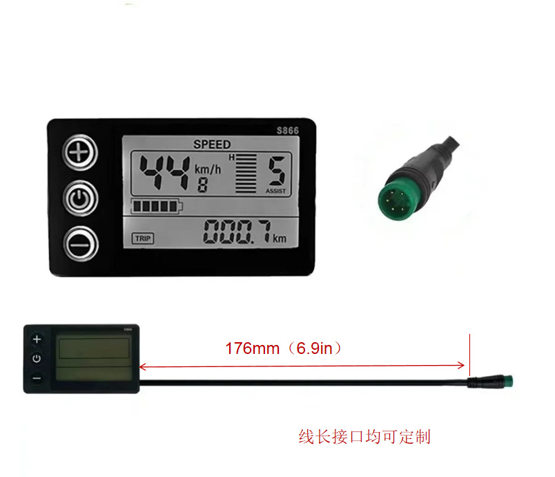 Lcd-S866 Electric Vehicle Scooter Bicycle Instrument Display Lcd 5Pin Electric Bicycle Instrument