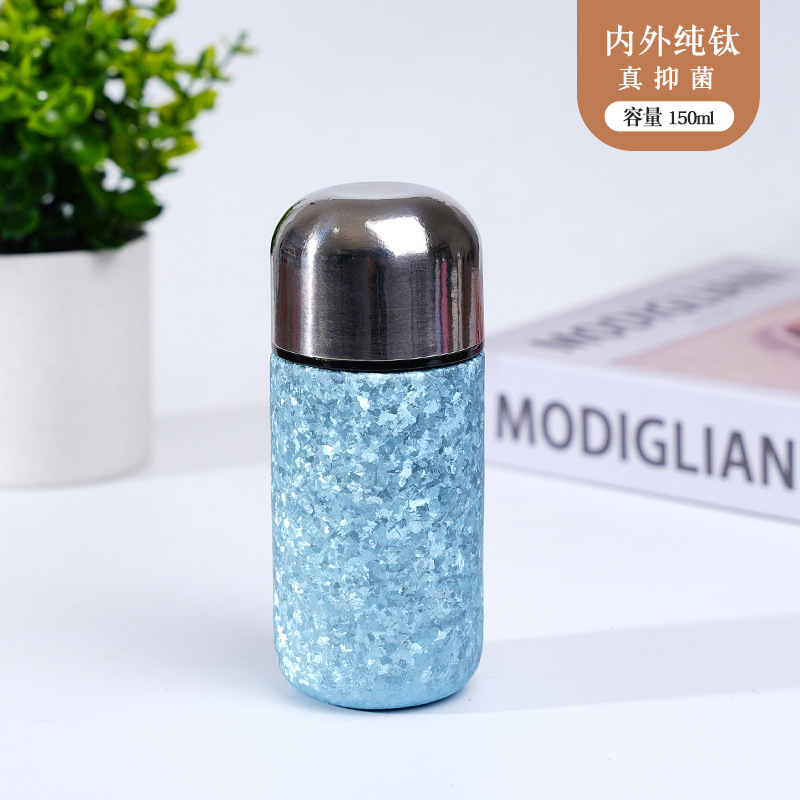 Taza de cápsula de titanio puro, mini taza de aislamiento térmico, taza de bolsillo portátil compacta y de alto valor para hombres y mujeres