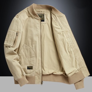 Men's American Casual New Baseball Jacket Autumn and Winter Bomber Jacket Men's Workwear Tops Men's Retro