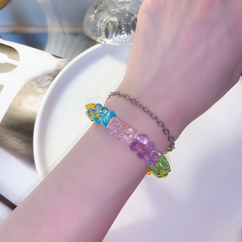 21g Weight Bracelets Classification Titanium Steel Chain Material 1 Piece Quantity Cartoon Style Bear Plastic Resin Wholesale Bracelets