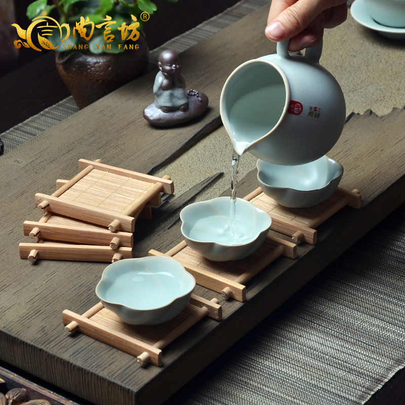 Maestro de bambú Montaña Rusa Kung Fu juego de té accesorios ceremonia del té bandeja de la taza de té bandeja de té cuadrado en forma de té japonés