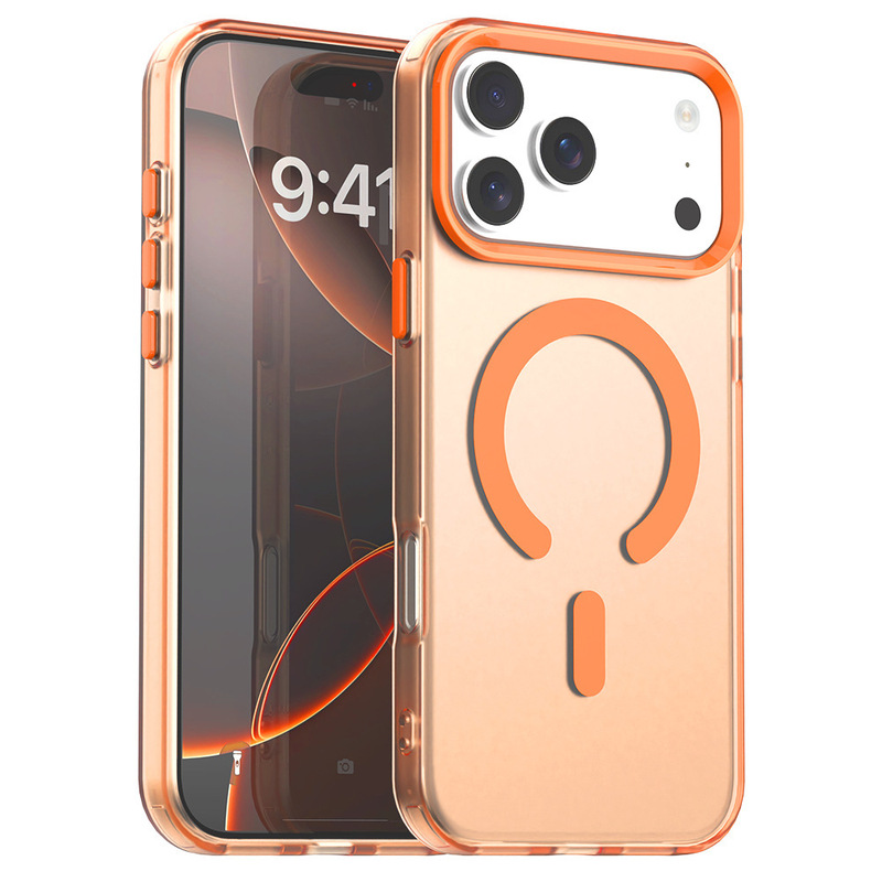 糖果色磁吸适用iPhone17手机壳苹果17ProMax磨砂半透明肤感保护套|undefined