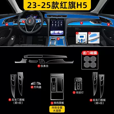 23-25 H5 Interior Protective Film Car interior film - 23-25-hongqi-h5-full-set-of-high-definition-soft-film-without-screen