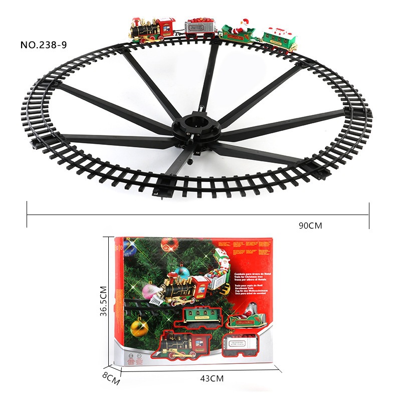 Trenes de Navidad eléctricos de comercio exterior sonido y luz eléctricos pueden colgar árboles de Navidad vagones de Navidad juguetes de regalos de Navidad image 4