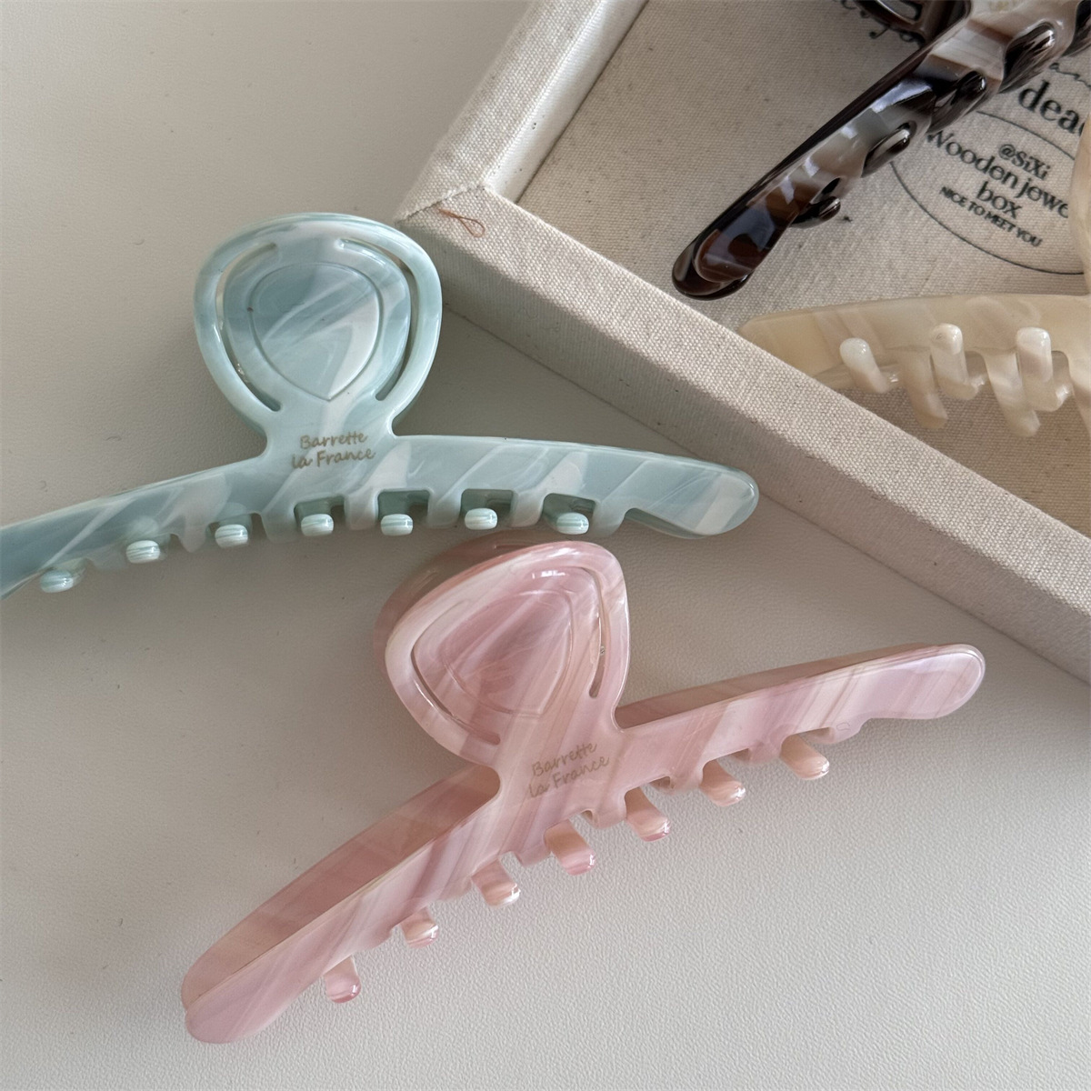 Francuska atmosfera duga riječ visokokvalitetna acetatna kopča za kosu, držač za kosu stražnja glava temperament kvaliteta retro ukosnica za kosu morskog psa_voghion.com