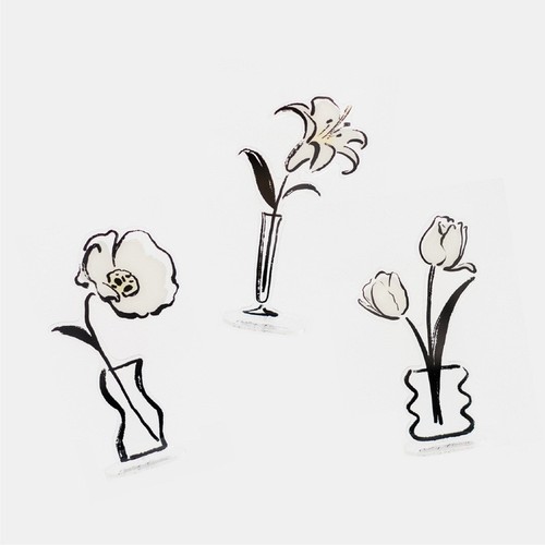 Factory direct sales--Flower ornaments checkerboard flower convenience clip acrylic file message photo note clip