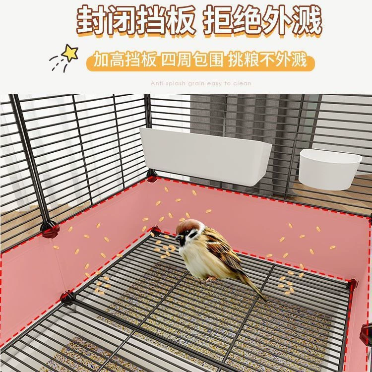 Bird Bird Cage Tiger Parrot Thrush Cage Special Cage Xuanfeng Acacia Bird Splash Family Large Iron Art Bird Cage