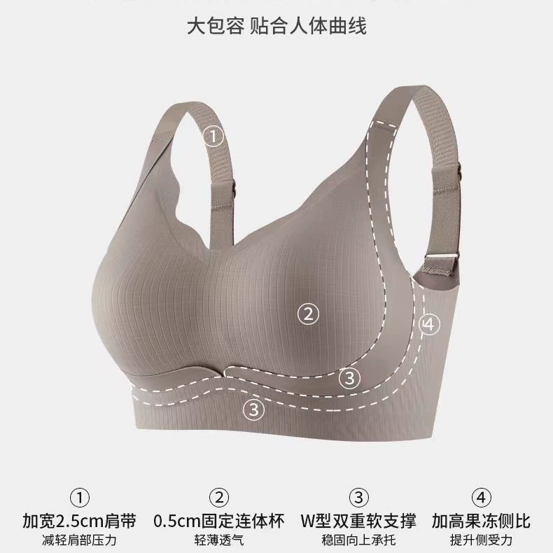 Wireless Supportive Push-Up Bra, Plus Size, Seamless Comfort, Sizes 75–100 (B–E Cups)