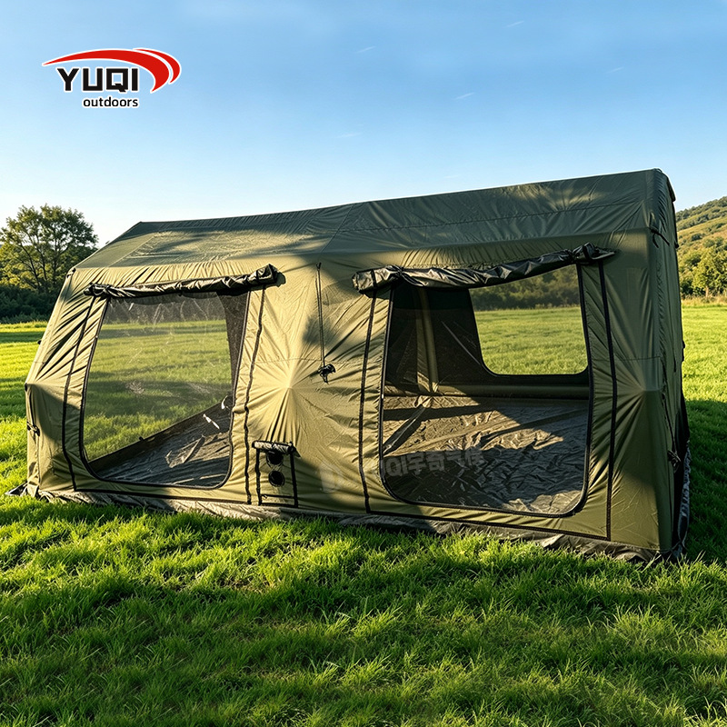 17.2 square meters outdoor camping quick-open inflatable tent, portable Oxford cloth inflatable tent for travel, camping tent for family use