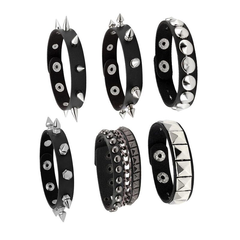 Cross-Border Hot-Selling Celebrity-Inspired Couple's Punk Spiked Rivet Bracelet, Gothic Rock Wristband, Trendy Bracelet for Women