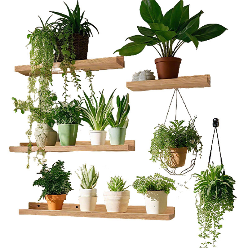 Estante de pared Tablero de una palabra de madera maciza Tablero de pared Tablero de almacenamiento sin perforaciones Estantería de piso verde de entrada