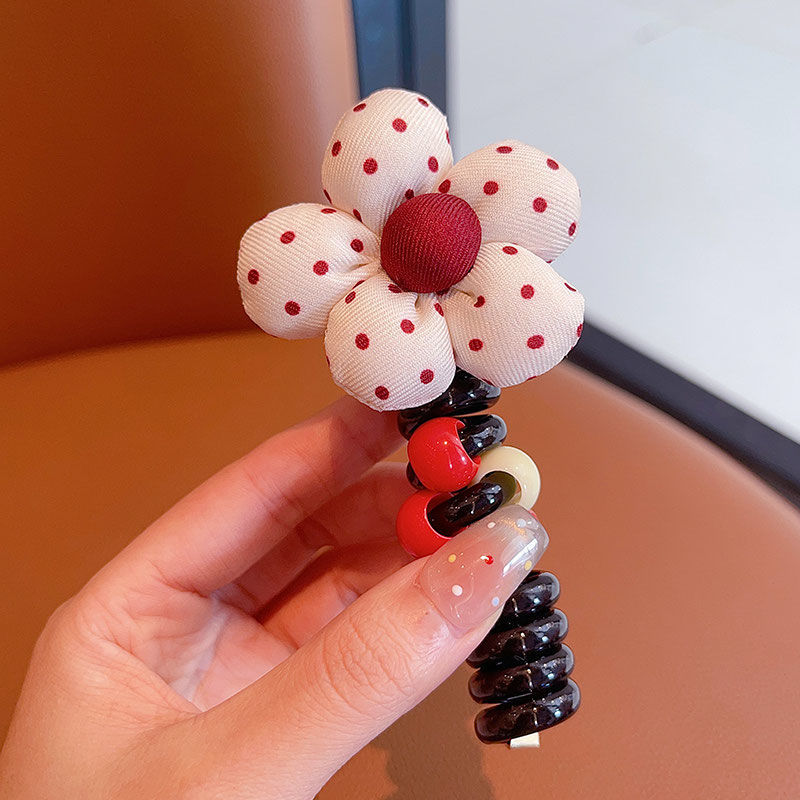 Círculo de la línea telefónica de flores blancas