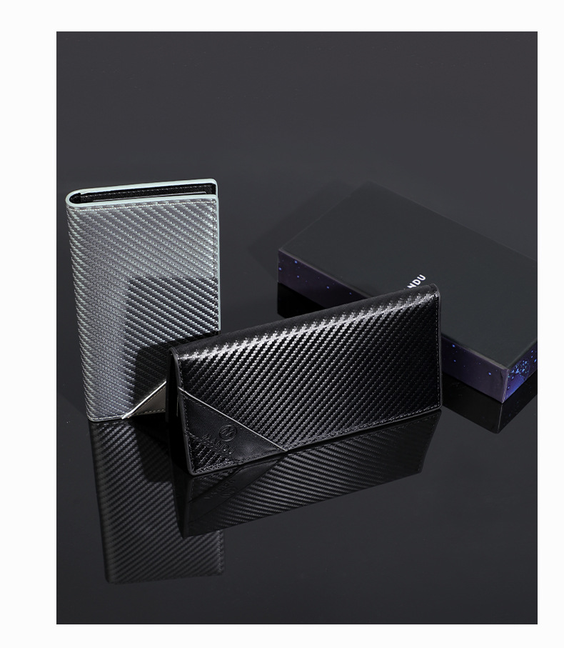 Portafoglio lungo da uomo, borsa porta carte, multifunzione, RFID, antifurto, con spazzola, bifold, pochette da lavoro_voghion.com