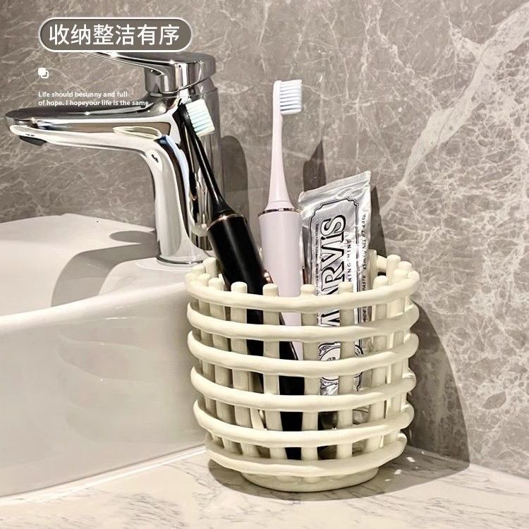 废弃洗脸巾收纳桶卫生间浴室收纳盒洗漱用品牙刷牙膏化妆刷置物架|undefined