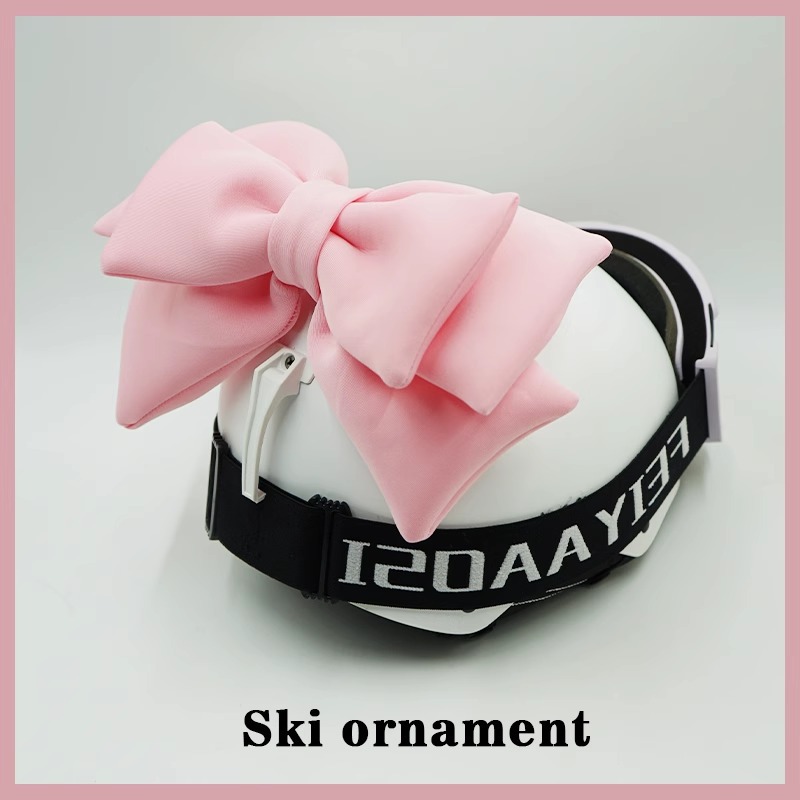 Pink Bow Ski Helmet Decoration Motorcycle Riding Gear Accessory